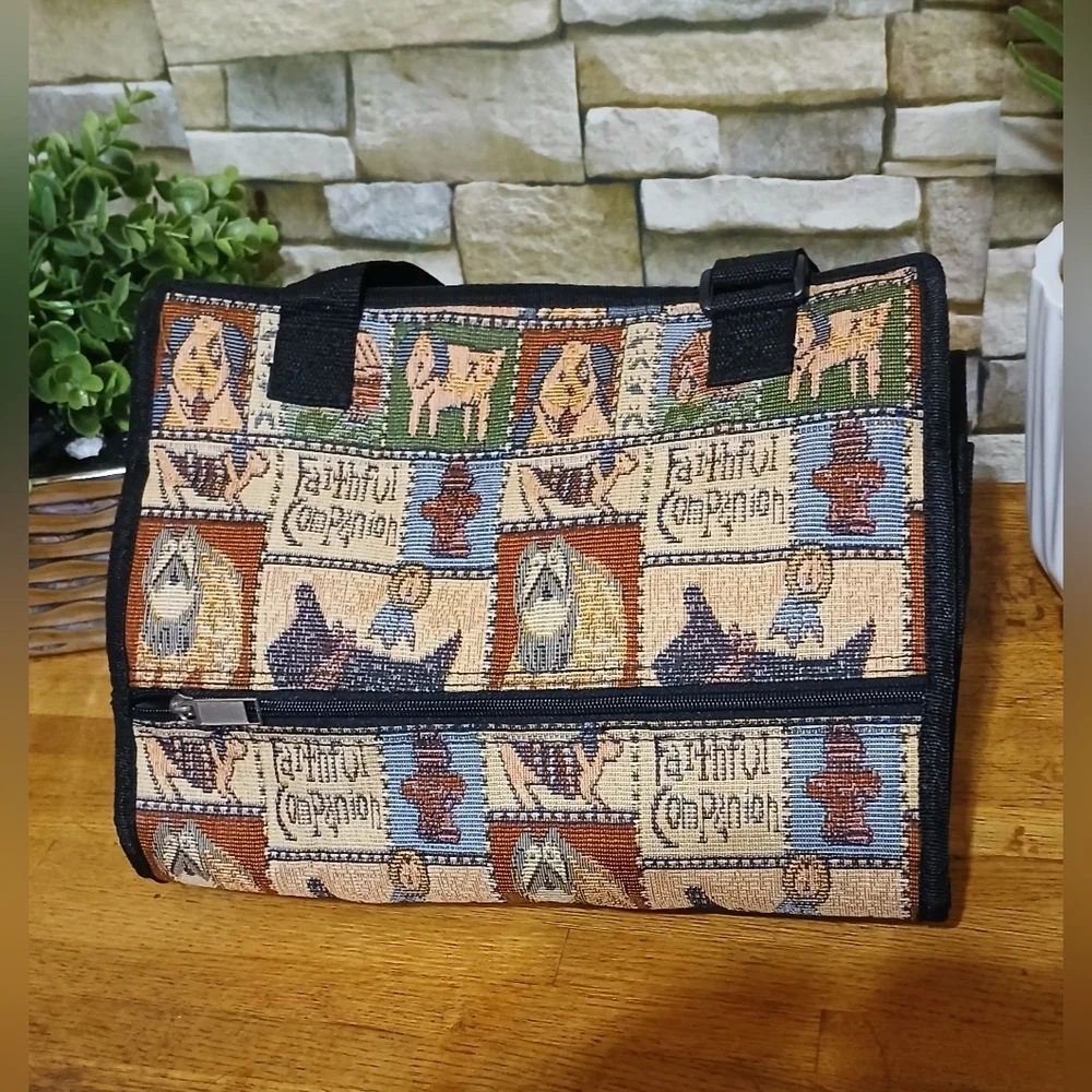 Pioneer Faithful Companion Dog Tapestry Print Rolling Tote Bag/Shopping Trolley - Picture 4 of 7